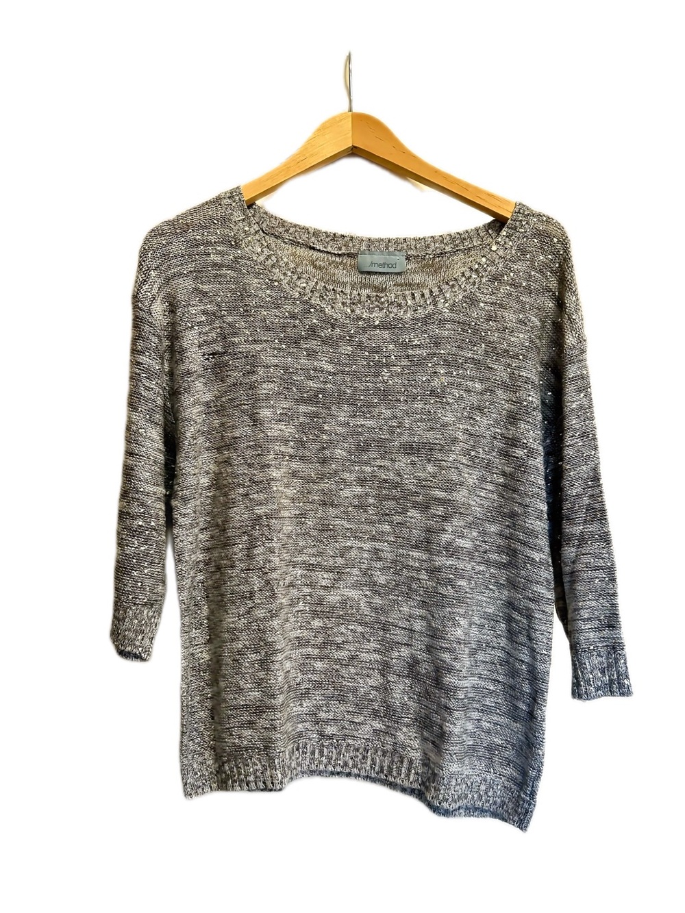 Deadstock 2004 Method Marled Brown Shimmer Sparkle Knit Sweater M